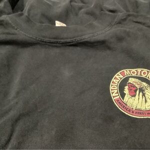 Indian Motorcyle men’s long sleeve higher collar, black some fading.